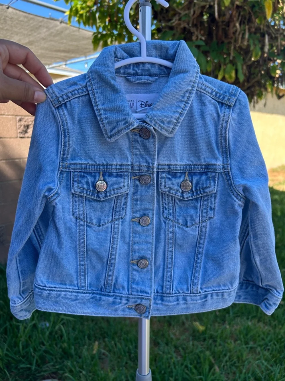 GAP Blue Denim Jacket with Minnie Mouse Embroidery